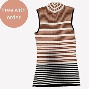 FREE NWOT Cato Striped Ribbed‎ Sweater Knit Tank